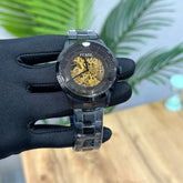 Fossil townsman All steel open heart black